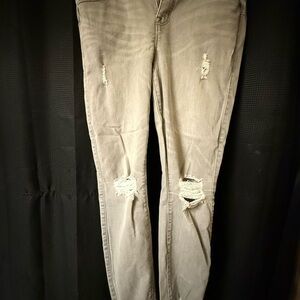 Torrid Gray Distressed Skinny Jeans